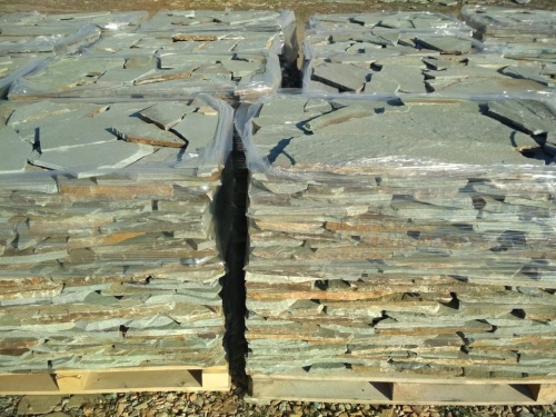 Плитняк златолит зелёный для цоколя, отмостки купить в Сухом Логе