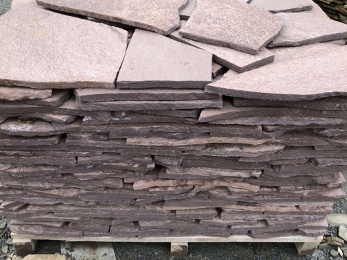 Плитняк лемезит бордовый для облицовки цоколя 20-25 мм  купить в Сухом Логе