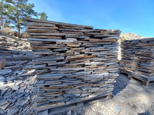 Плитняк златолит серебристый для фасада купить в Сухом Логе