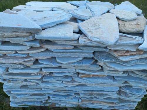 Плитняк златолит зелёный галтованный для цоколя купить в Сухом Логе